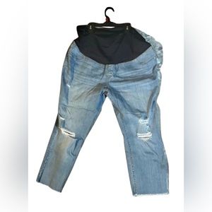 Isabel Maternity by Ingrid & Isabel Blue Maternity Jeans Size 18 Fashion Rips